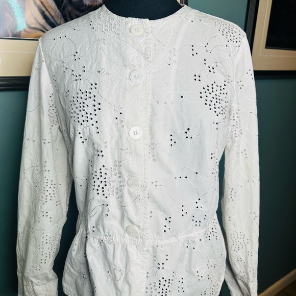 Live a little Eyelet Floral Lace Blouse White Medium - Picture 1 of 9